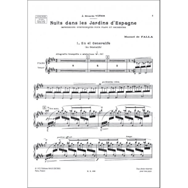 Nuits Jardins..Partie De Piano Soliste